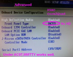 Change AUDIO configuration [HD] to AC97